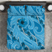 Hawaii Blue Hibiscus Pikake Lei Bedding Set LT05 Blue - Polynesian Pride