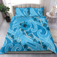 Hawaii Blue Hibiscus Pikake Lei Bedding Set LT05 - Polynesian Pride