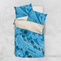 Hawaii Blue Hibiscus Pikake Lei Bedding Set LT05 US Twin 172cm x 218cm Blue - Polynesian Pride