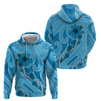 Hawaii Blue Hibiscus Pikake Lei Hoodie - Polynesian Pride