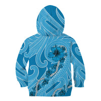 Hawaii Blue Hibiscus Pikake Lei Kid Hoodie - Polynesian Pride