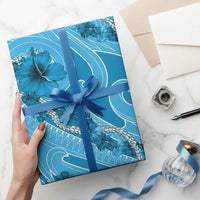 Hawaii Blue Hibiscus Pikake Lei Wrapping Paper - Polynesian Pride