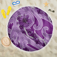 Hawaii Violet Hibiscus Pikake Lei Beach Blanket - Polynesian Pride