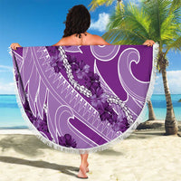 Hawaii Violet Hibiscus Pikake Lei Beach Blanket - Polynesian Pride
