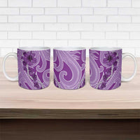 Hawaii Violet Hibiscus Pikake Lei Ceramic Mug - Polynesian Pride