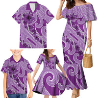Hawaii Violet Hibiscus Pikake Lei Family Matching Mermaid Dress and Hawaiian Shirt - Polynesian Pride