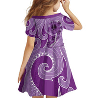 Hawaii Violet Hibiscus Pikake Lei Family Matching Off Shoulder Maxi Dress and Hawaiian Shirt - Polynesian Pride