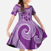 Hawaii Violet Hibiscus Pikake Lei Family Matching Short Sleeve Bodycon Dress and Hawaiian Shirt - Polynesian Pride