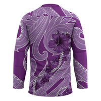 Hawaii Violet Hibiscus Pikake Lei Hockey Jersey LT05 - Polynesian Pride