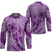 Hawaii Violet Hibiscus Pikake Lei Hockey Jersey LT05 - Polynesian Pride