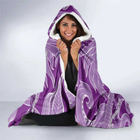 Hawaii Violet Hibiscus Pikake Lei Hooded Blanket - Polynesian Pride
