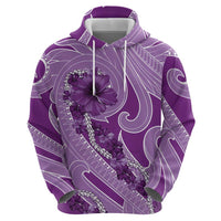 Hawaii Violet Hibiscus Pikake Lei Hoodie - Polynesian Pride