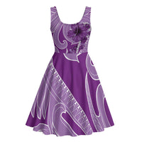Hawaii Violet Hibiscus Pikake Lei Midi Dress - Polynesian Pride