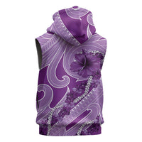 Hawaii Violet Hibiscus Pikake Lei Sleeveless Hoodie - Polynesian Pride