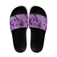 Hawaii Violet Hibiscus Pikake Lei Slide Sandals - Polynesian Pride