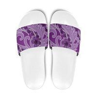 Hawaii Violet Hibiscus Pikake Lei Slide Sandals - Polynesian Pride