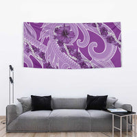 Hawaii Violet Hibiscus Pikake Lei Tapestry - Polynesian Pride