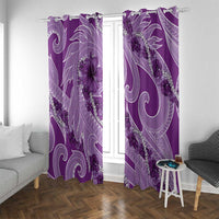 Hawaii Violet Hibiscus Pikake Lei Window Curtain - Polynesian Pride