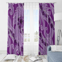 Hawaii Violet Hibiscus Pikake Lei Window Curtain - Polynesian Pride