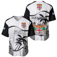 Fiji Rugby Baseball Jersey World Cup 2023 Fijian Tapa Pattern Black Version LT05 - Polynesian Pride
