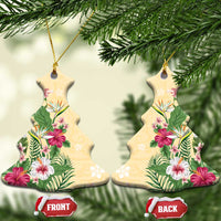 Hawaii Tropical Flowers Ceramic Ornament Polynesian Tattoo Buttermilk