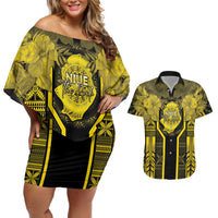 Niue The Rock Couples Matching Off Shoulder Short Dress and Hawaiian Shirt The Island Of The Uga - Polynesian Pride