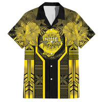 Niue The Rock Family Matching Off Shoulder Short Dress and Hawaiian Shirt The Island Of The Uga - Polynesian Pride