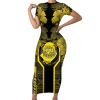 Niue The Rock Short Sleeve Bodycon Dress The Island Of The Uga - Polynesian Pride