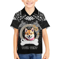 Personalized Shiba Inu Dog Hawaiian Shirt With Polynesian Heart Name Tags LT05 - Polynesian Pride