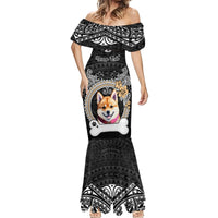 Personalized Shiba Inu Dog Mermaid Dress With Polynesian Heart Name Tags LT05 - Polynesian Pride
