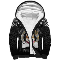 Personalized Shiba Inu Dog Sherpa Hoodie With Polynesian Heart Name Tags LT05 Unisex Black - Polynesian Pride