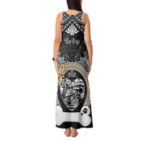Personalized Shiba Inu Dog Tank Maxi Dress With Polynesian Heart Name Tags LT05 - Polynesian Pride