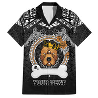 Personalized Pitbull Dog Hawaiian Shirt With Polynesian Heart Name Tags LT05 Black - Polynesian Pride