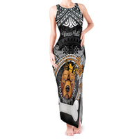 Personalized Pitbull Dog Tank Maxi Dress With Polynesian Heart Name Tags LT05 Women Black - Polynesian Pride