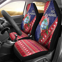 Guam Christmas Car Seat Cover Felis Nabidat Guaman Seal With Poinsettia