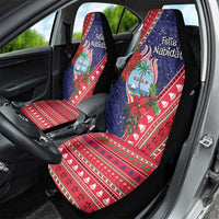 Guam Christmas Car Seat Cover Felis Nabidat Guaman Seal With Poinsettia