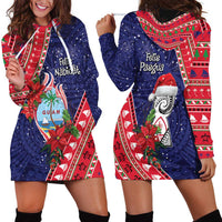 Guam Christmas Hoodie Dress Felis Nabidat Guaman Seal With Poinsettia