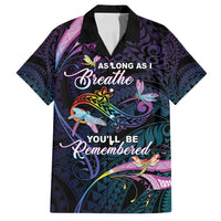 Personalised Polynesia Memorial Family Matching Long Sleeve Bodycon Dress and Hawaiian Shirt Always Remembered Dragonfly Polynesian Style