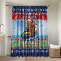 New Zealand Christmas Bathroom Set Funny Jet Ride Kiwi Xmas - Polynesian Pride