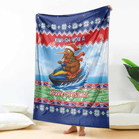New Zealand Christmas Blanket Funny Jet Ride Kiwi Xmas - Polynesian Pride