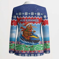 New Zealand Christmas Blazer Funny Jet Ride Kiwi Xmas - Polynesian Pride