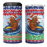 New Zealand Christmas 4 in 1 Can Cooler Tumbler Funny Jet Ride Kiwi Xmas - Polynesian Pride