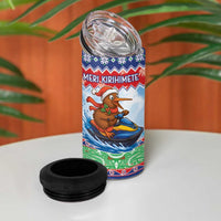 New Zealand Christmas 4 in 1 Can Cooler Tumbler Funny Jet Ride Kiwi Xmas - Polynesian Pride