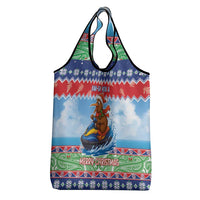 New Zealand Christmas Grocery Bag Funny Jet Ride Kiwi Xmas - Polynesian Pride