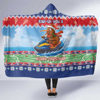 New Zealand Christmas Hooded Blanket Funny Jet Ride Kiwi Xmas - Polynesian Pride