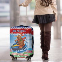 New Zealand Christmas Luggage Cover Funny Jet Ride Kiwi Xmas - Polynesian Pride