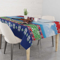 New Zealand Christmas Tablecloth Funny Jet Ride Kiwi Xmas - Polynesian Pride