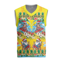 Hawaii Christmas Knitted V-Neck Vest Mele Kalikimaka Tropical Vibes - Polynesian Pride