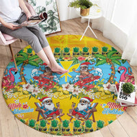 Hawaii Christmas Round Carpet Mele Kalikimaka Tropical Vibes - Polynesian Pride