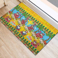 Hawaii Christmas Rubber Doormat Mele Kalikimaka Tropical Vibes - Polynesian Pride